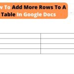How To Add Rows To A Table In Google Docs
